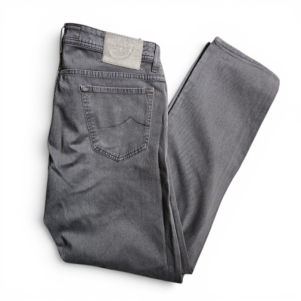 Jacob Cohen Style 688 Gray Cotton Blend Tailored 5 Pocket Jeans Pants Mens 36
